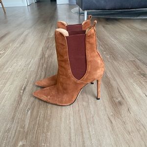 Schutz Suede Booties - 8.5 in cognac